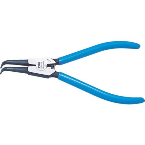 TOP Snap Ring Pliers, Shaft Type, Curved Jaws, Fits Rings 10-25mm, Serrated Tip, SB-125, Made in Tsubame-Sanjo, Japan