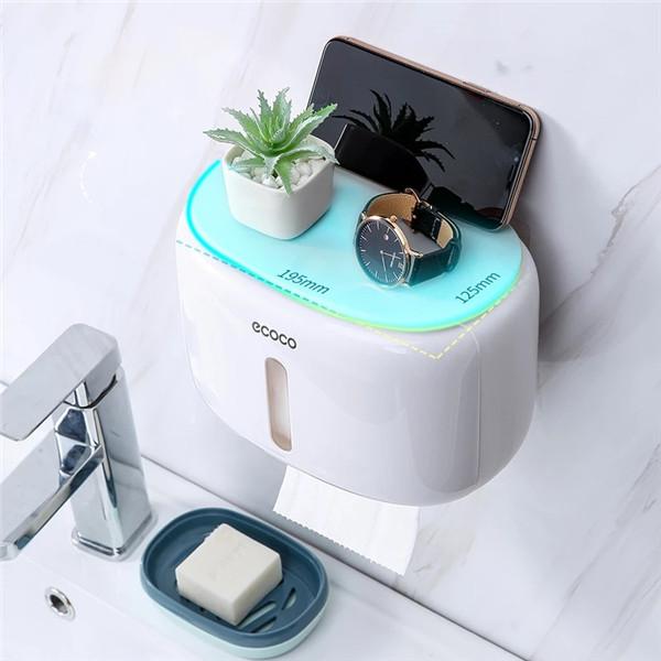 Wall Mounted Waterproof Toilet Paper Holder Shelf Multifunctional Storage Box for Toilet Paper Bathroom Toilet Accessories