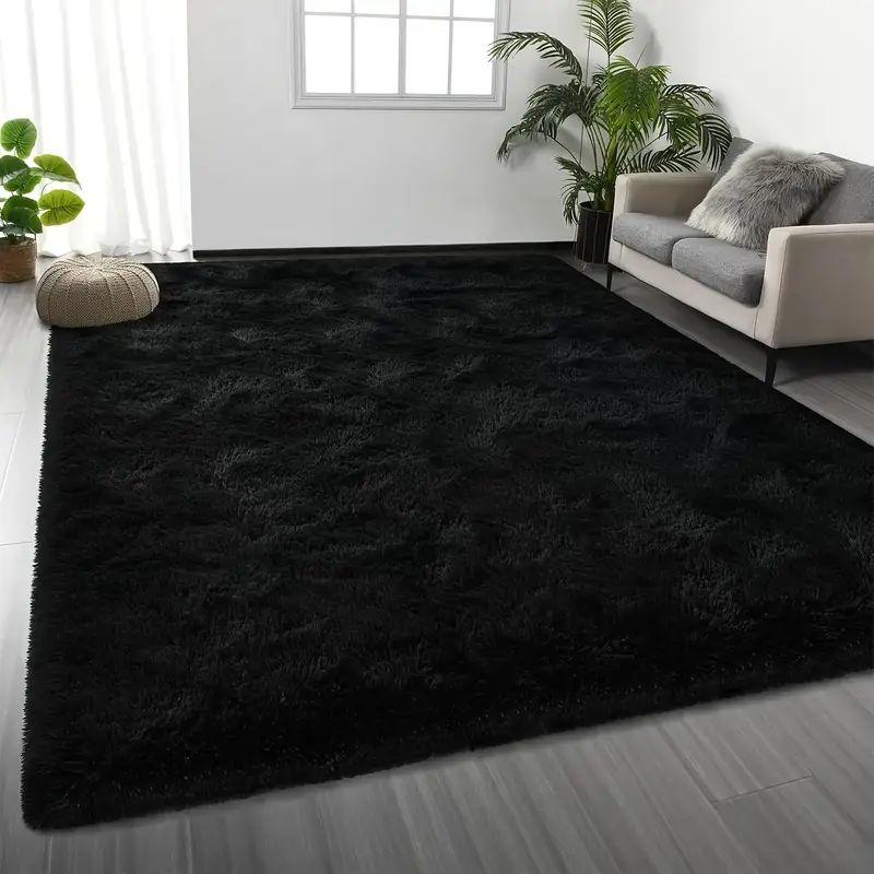 Luxury Square Fuzzy Rug Soft and Plush Anti-Slip Floor Mat for Living Room, Sofa, Bedroom, Wardrobe Room, Home Decoration