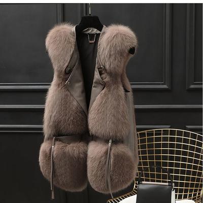 Women's Winter Short Faux Fox Fur Vest Jacket In Winter and Autumn