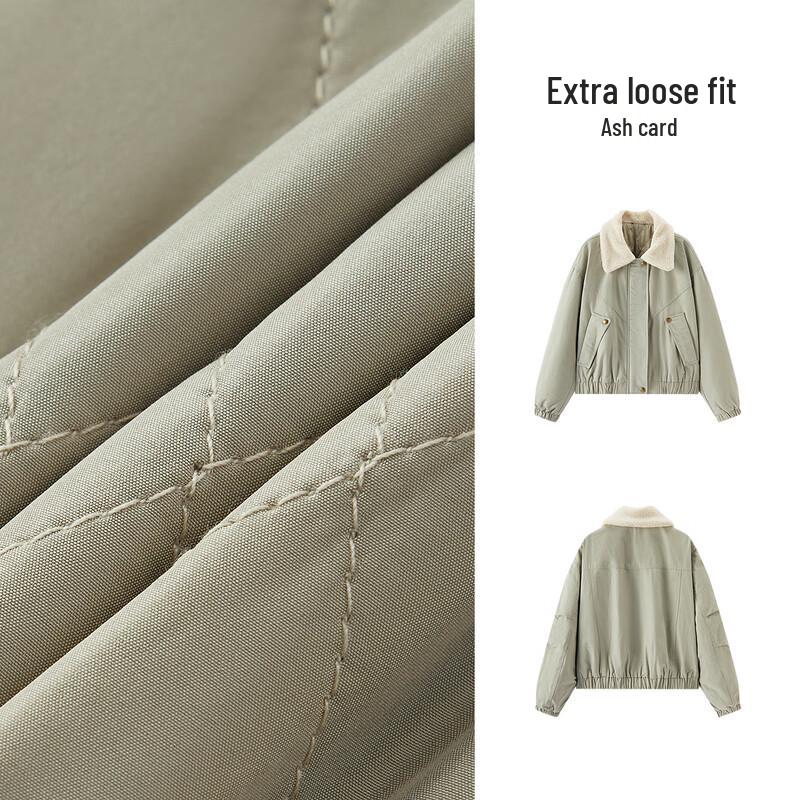 Semir Women's Winter Padded Faux Shearling Oversized Barn Jacket