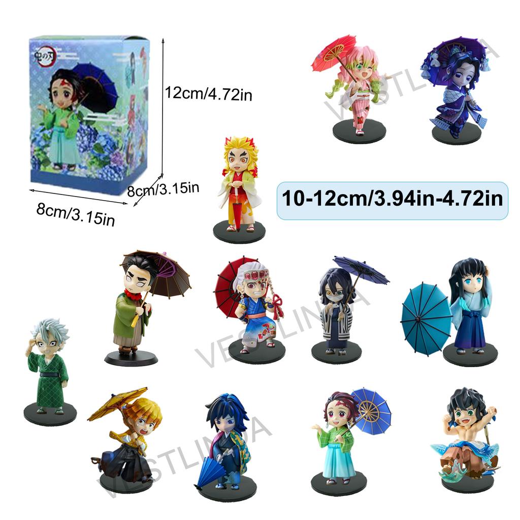 1/12PCS Ghost Slayer Blade Plum Rain Series Blind Box PVC Cute Humanoid Doll Anime Peripheral Collection Model Blind Box Gifts