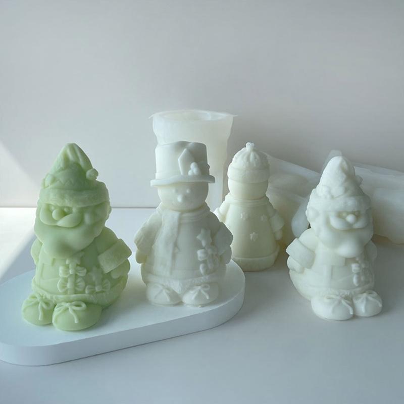 Old Man Snowman Decoration Candle Silicone Mold Resin Epoxy Christmas Crafts DIY Ornament Jewelry Candle Making Tool