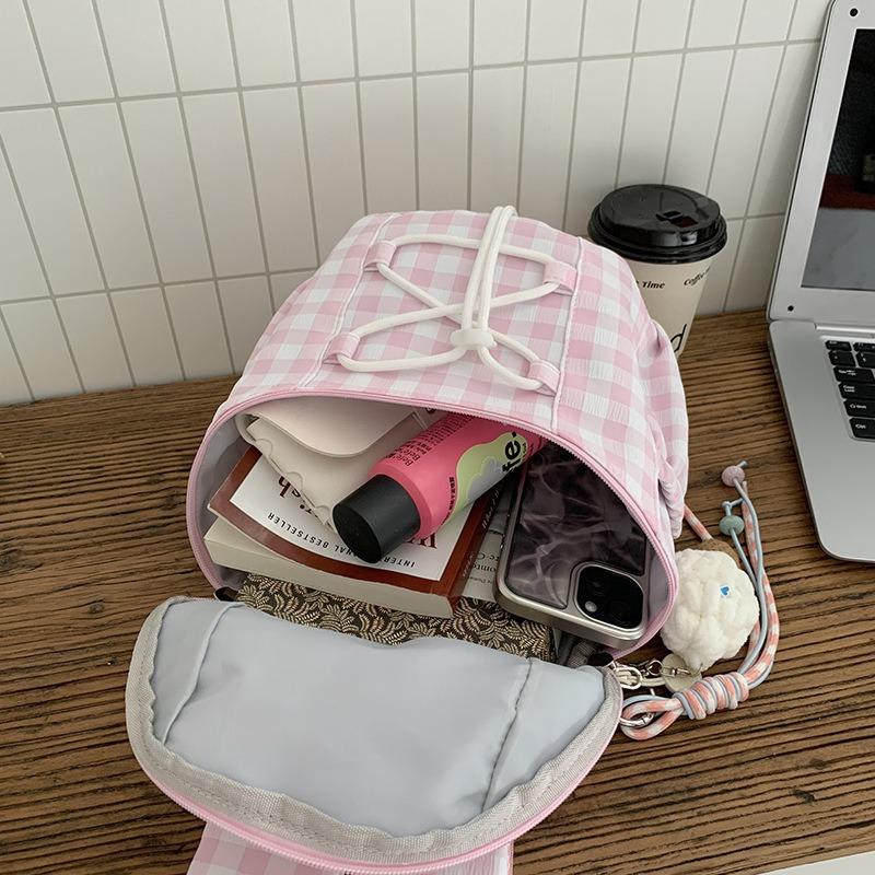 High Value, Fresh, Sweet and Cute Girl Plaid Mini Backpack, Light Travel Backpack for Junior High School Students