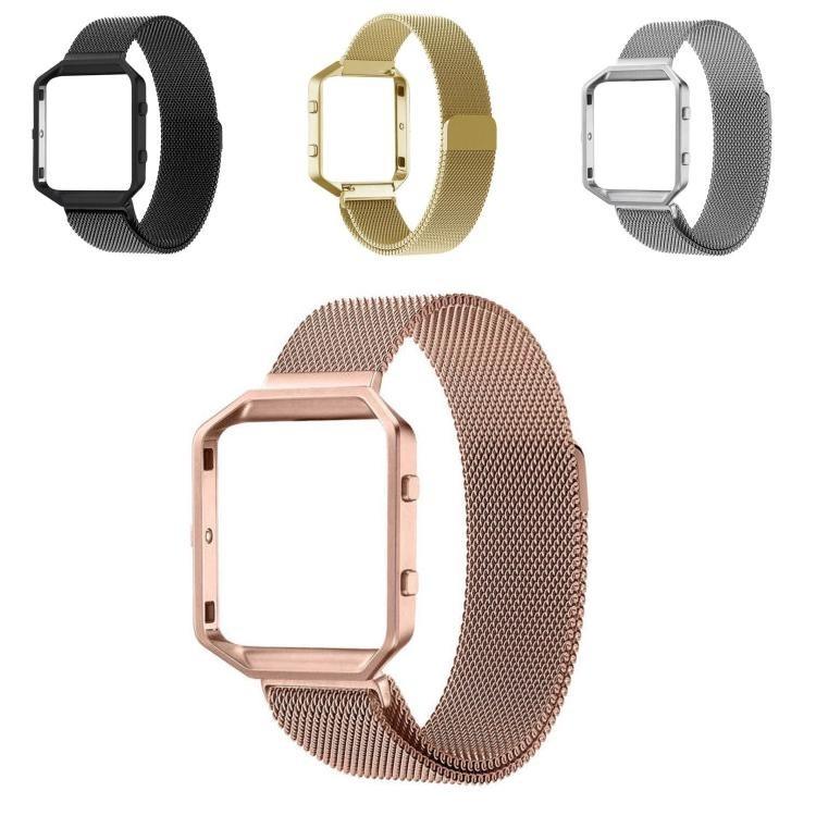 Elegantes Mailänder Metallarmband Armband mit Rahmen für Fitbit Blaze Uhr Tracker