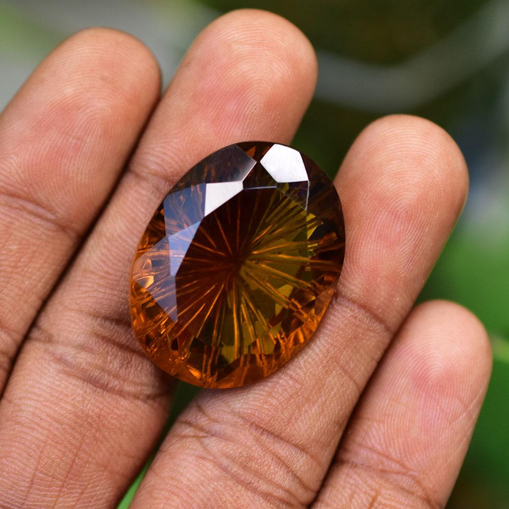 53.45 Ct Natural Orange Sapphire Oval Cut Gemstone Free Delivery