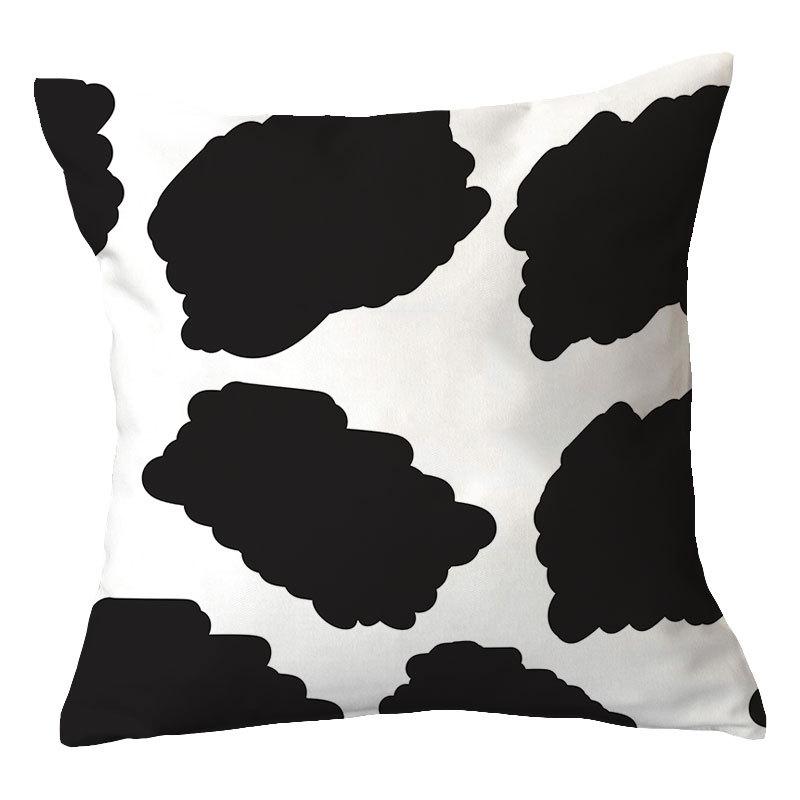 Simple New Blue Geometric Plush Pillowcase Home Fabric Sofa Pillow Cushion Cover