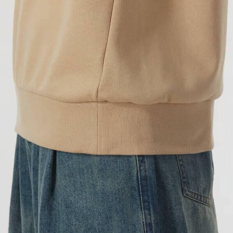 Adidas Letter Print Loose Fit Long Sleeve Hoodie Men hoodies Khaki JJ0419