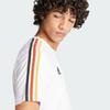 adidas Logo-Print Drei-Streifen Rundhals Kurzarm T-Shirt Herren Oberteile Weiß IU2082