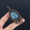 Blue Chalcedony 999 Copper Wire Wrapped Pendant, Handmade Gemstone Pendant Jewelry, Gifts For Wife Brand New Pendant