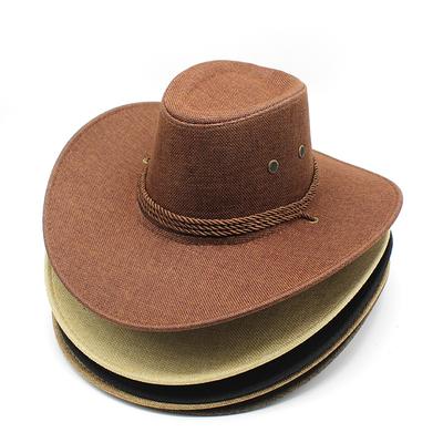 Amerikanischer Western Cowboyhut Outdoor Freizeit Reiten Reisen Filzhut Wolle Große Krempe Gekräuselte Krempe Ritterhut Hut