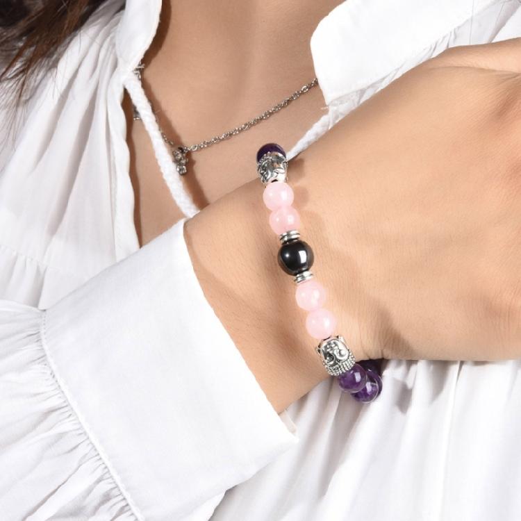 Secure Closure Comfort Fit Mixed Material Handmade Bracelet with Accompanying Sentiment Card