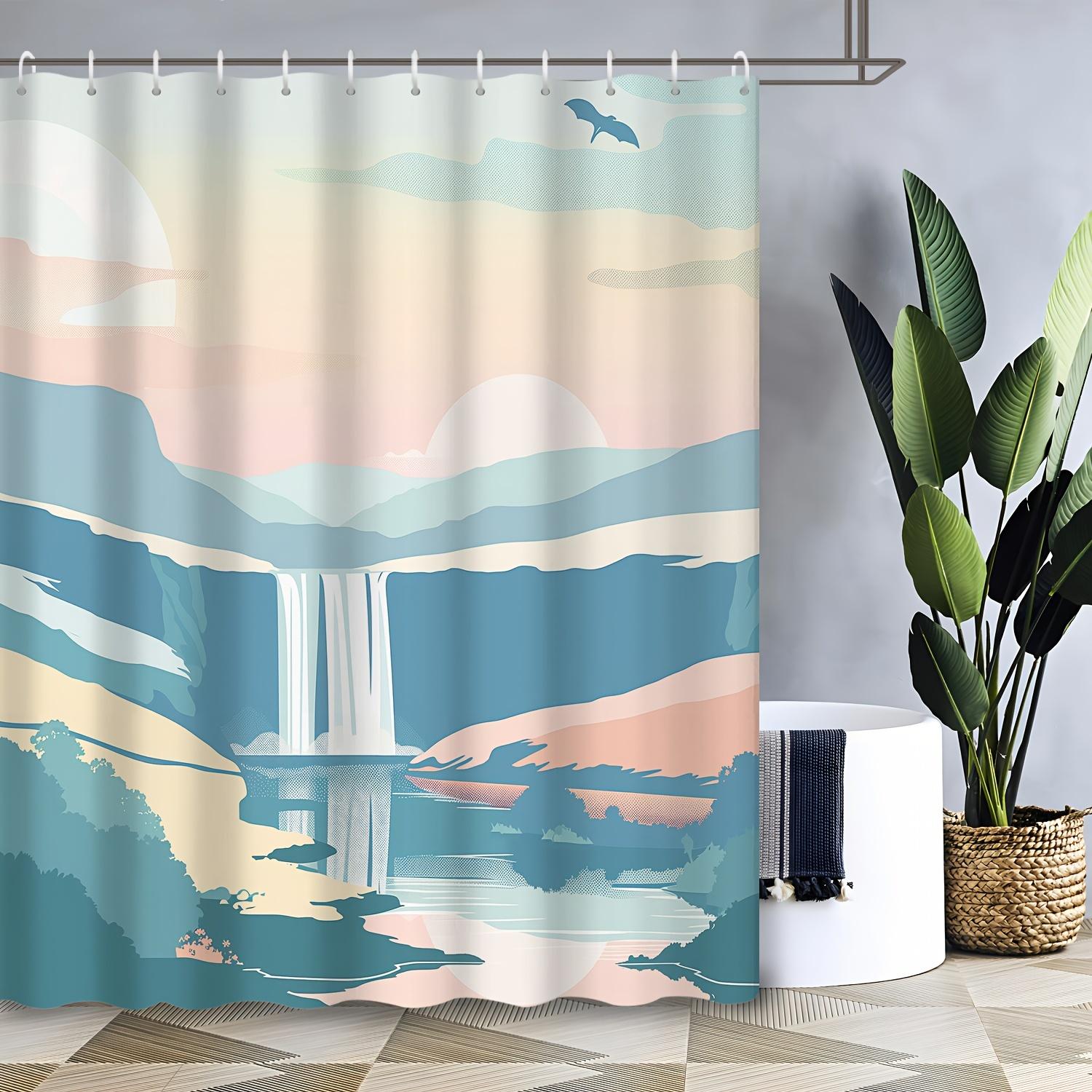 

Creative Cartoon Forest Scenery Shower Curtain - Artistic Waterproof Print, Bathroom Wall Decoration W60H190(CM)-1 Pcs