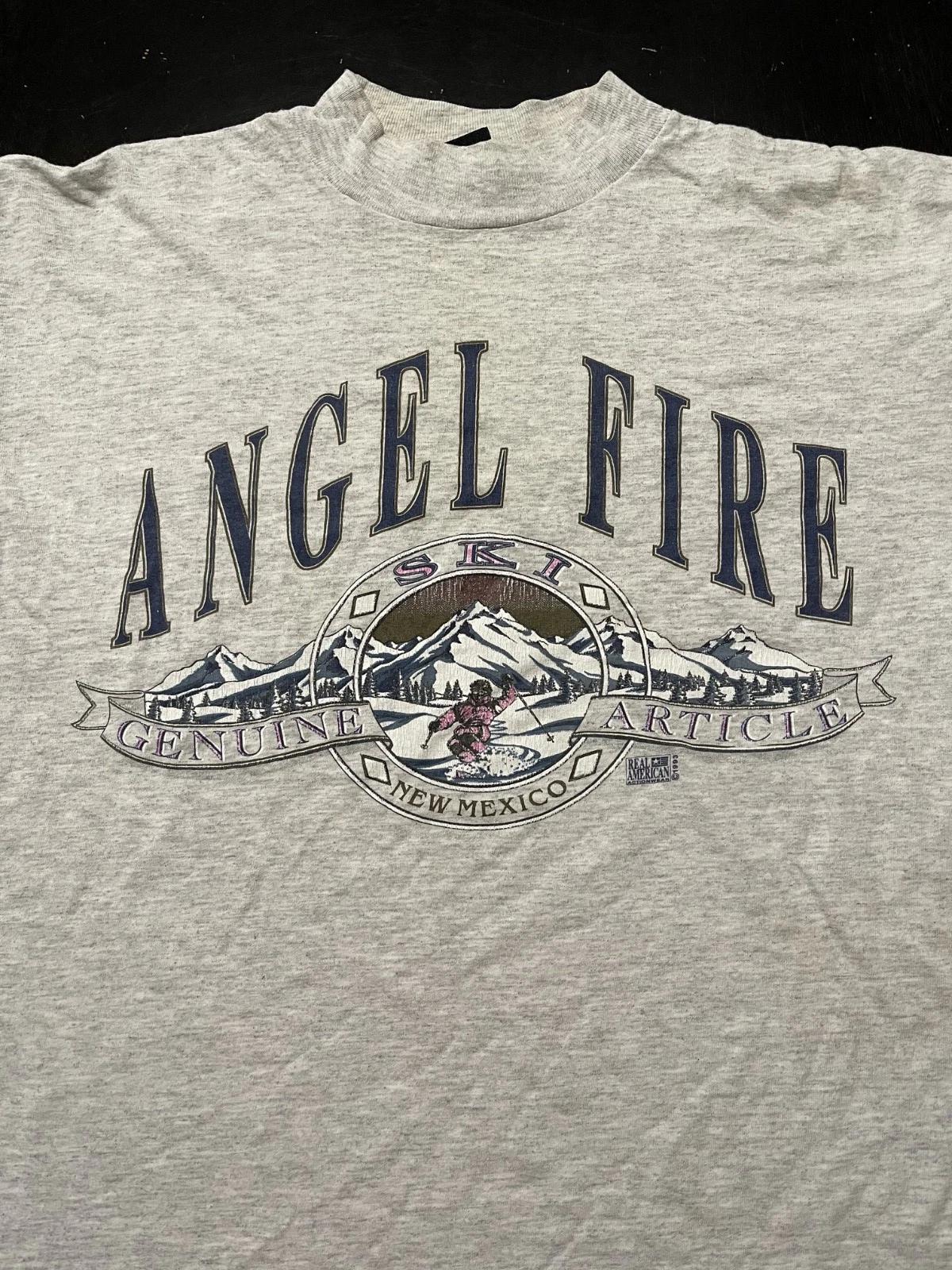Vintage Angel Fire New Mexico Ski Long Sleeve T-Shirt, Gray, Size: Large 3XL