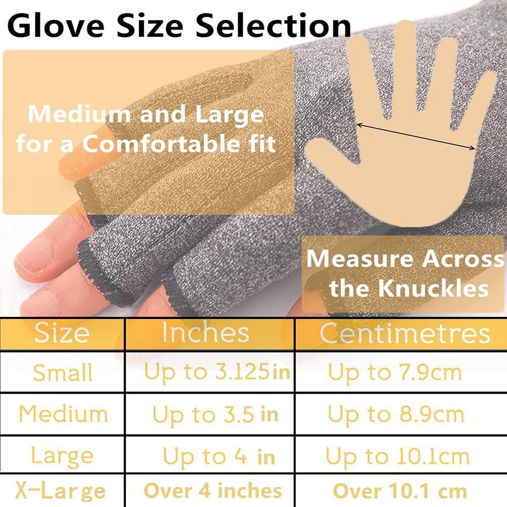 1Pair Arthritis Gloves for Women Men Fingerless Compression Hand Gloves Carpal Tunnel Rheumatiod Tendonitis Relief