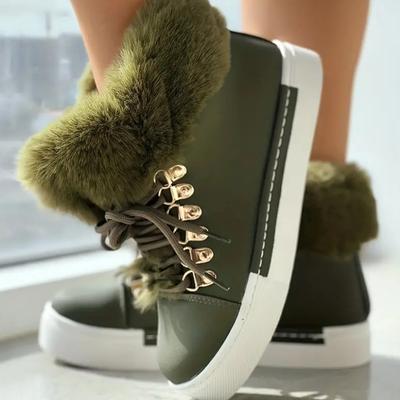 Mode 2024 Grande Taille Hiver Tube Court Cheveux Longs Cuir Bottes de Neige Plateforme Rembourrée Sapatos Feminino Décontracté Chaud Botas Mujer Baskets