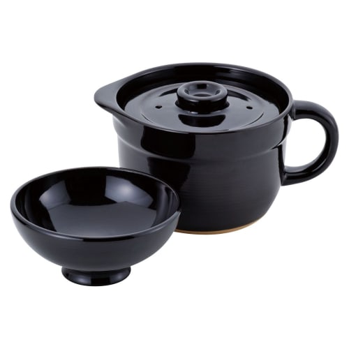 Wahei Freiz Earthenware Rice Cooker, Perfect for Entertaining with Japanese Cuisine, 1-Cup Capacity, Gas Stove, Microwave, OR-7108