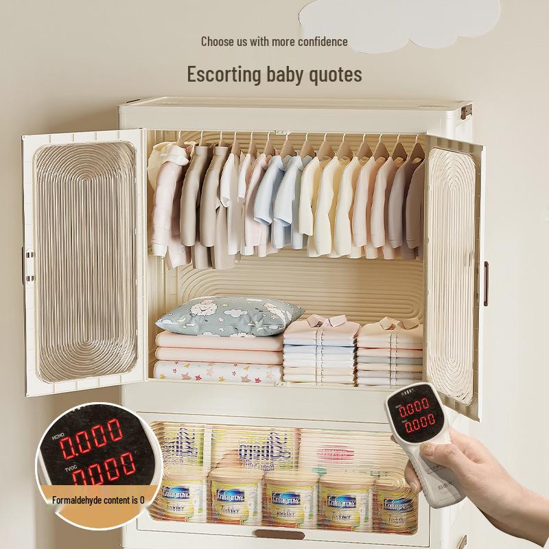 Children's Multi-layer Folding Wardrobe Storage Cabinet for Baby Clothes