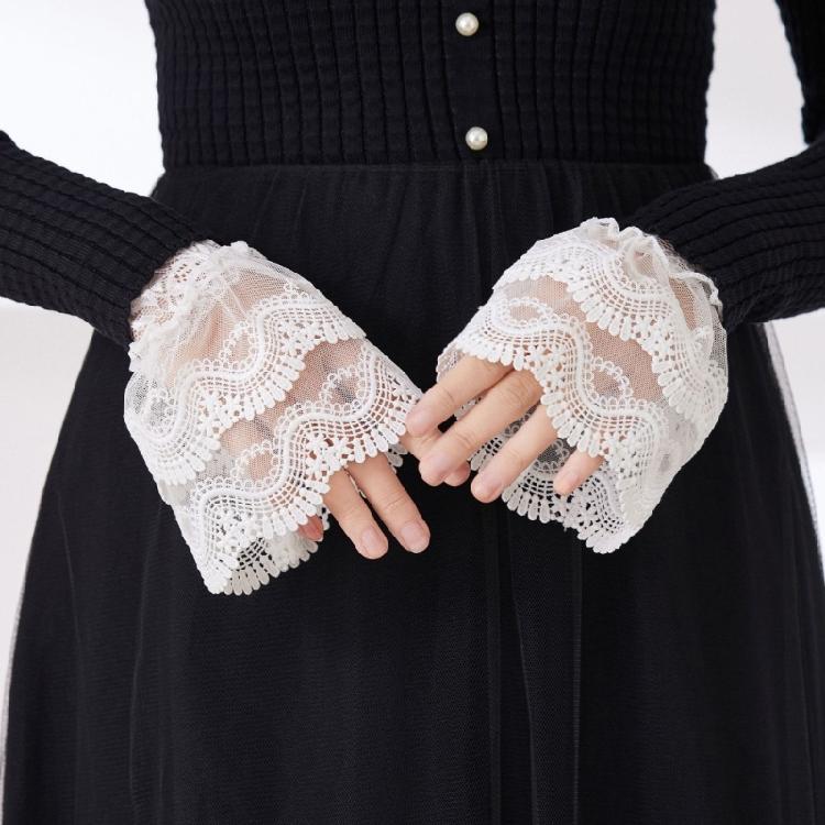Multipurpose Detachable Sleeves Lace Cuffs Extension Elegant False Sleeves For Women Dress Blouse Shirt Arm Decoratioin
