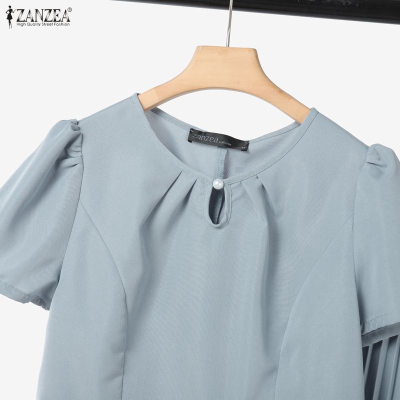 ZANZEA Women Short Sleeve Blouse and Skirts Summer Two Piece Suit Sets