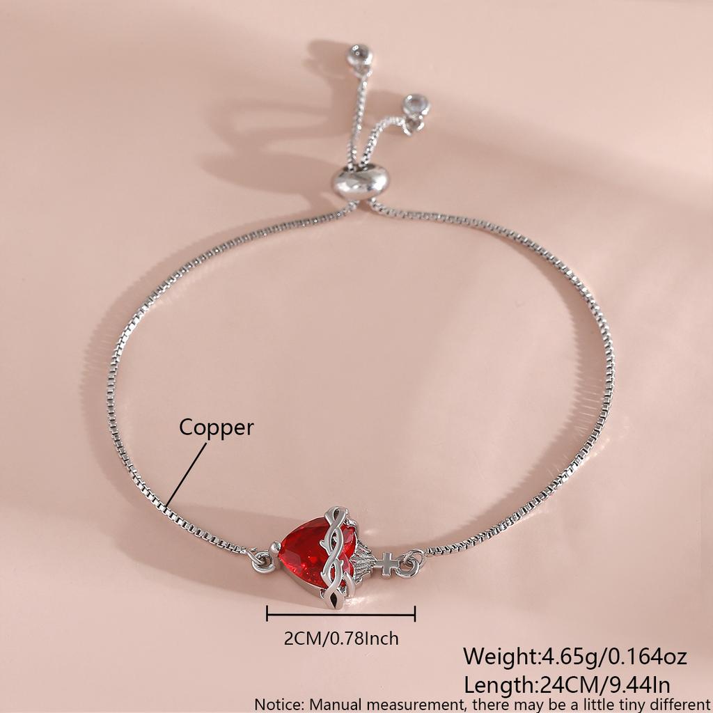 Fashion Heart-shaped Pendant Bracelet, Holy Heart Cross Bracelet, Versatile and Sweet Accessory
