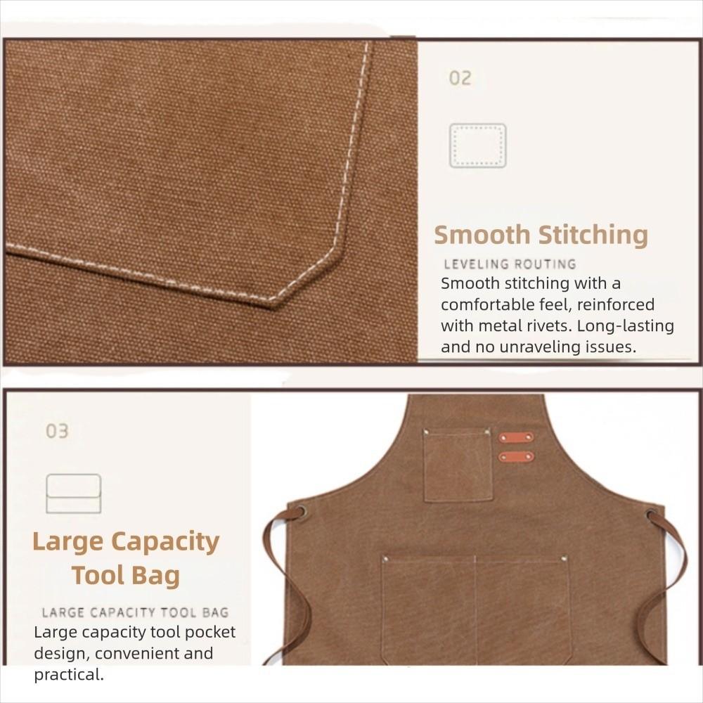 Water Proof Thickened Canvas Apron Oil Proof Fashion Adult Apron  Restaurant