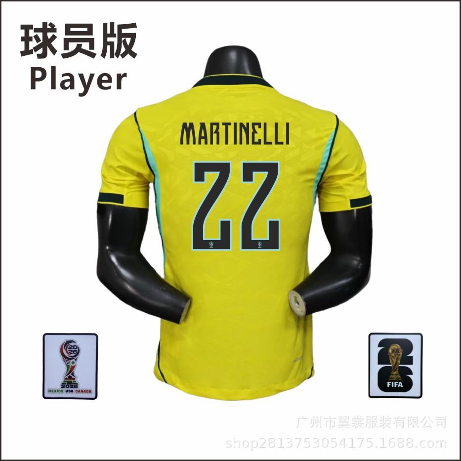 Correct Version 2026 US, Canada and Mexico World Cup Brazil Home and Away Players' Version Jersey 10 Vinicius Single Top