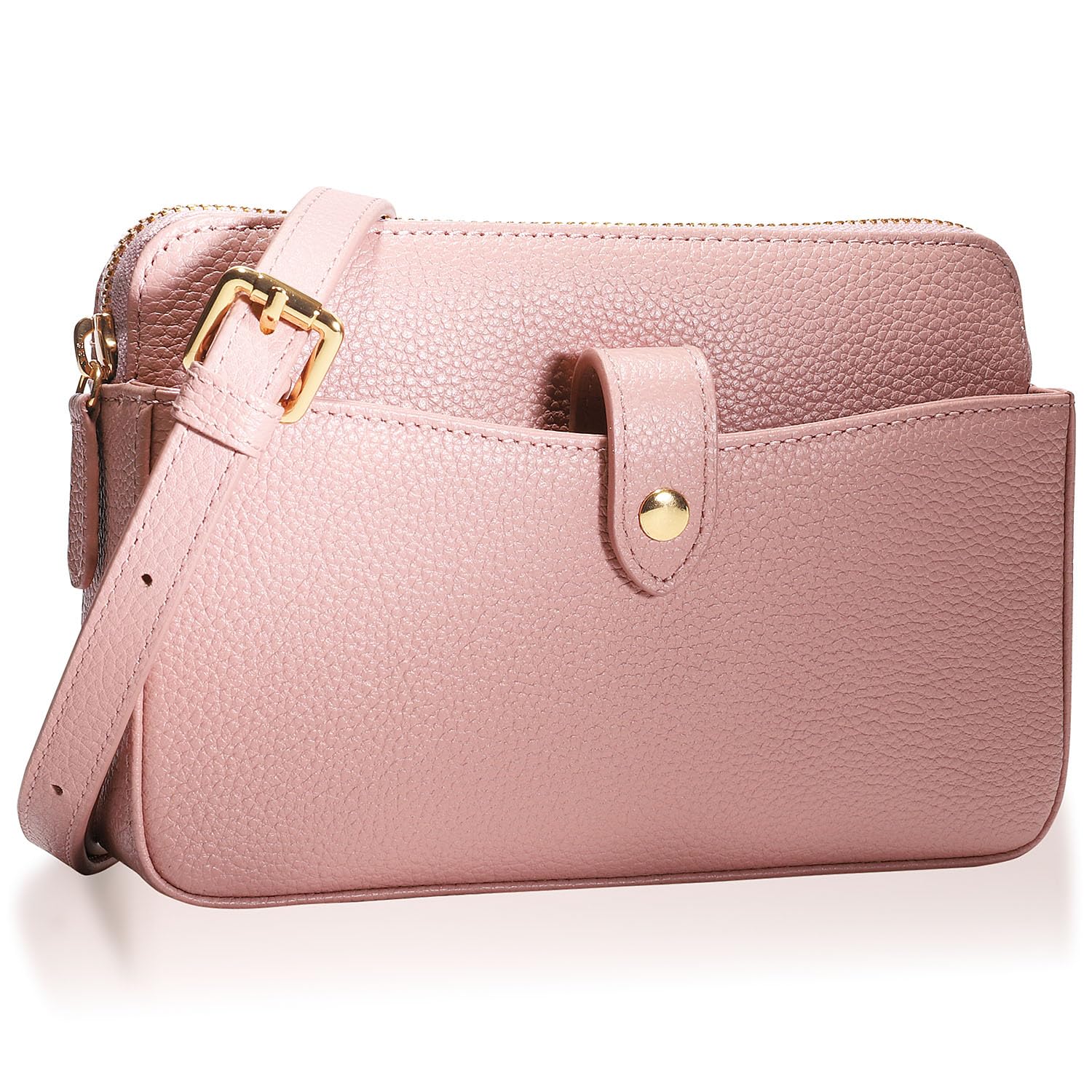 

Сумка на плечо из натуральной кожи для [BLUE SINCERE] Женский водоотталкивающий чехол, Горизонтальная, Легкая, Компактная, Через плечо, Сакош/Пошет