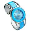 Women Fashion Opening End Quartz Analog Round Case Bracelet Bangle Wrist Watch