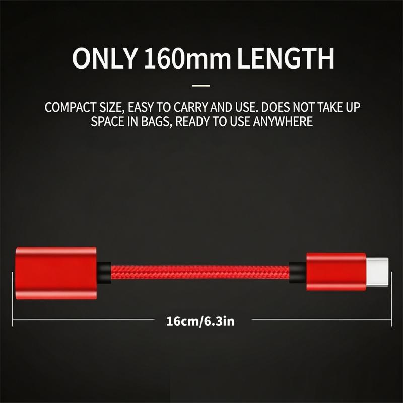 3Pcs/Set Type C To USB 2.0 Female OTG Cable For Phone Tablet Connect U Disk Mouse Keyboards With Braided Design