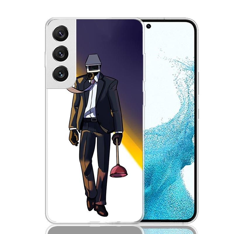

S-Skibidi Toilet Mobile Cell Phone Case For Samsung Galaxy S26 Ultra S23 S24 S25 Edge S20 FE S21 S22 Plus Soft Print Shell Cover Samsung S21 Plus