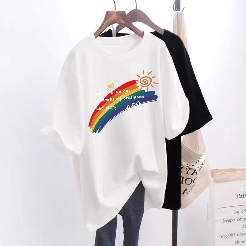 Damen 2025 Sommer Rundhals Kurzarm Bedrucktes Oversize-T-Shirt