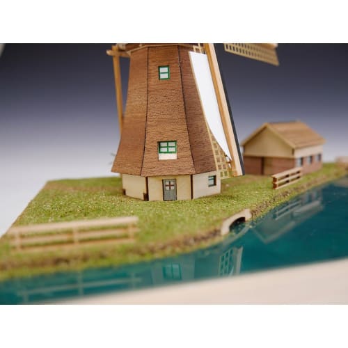 Woody Joe European Streets Series: Kinderdijk, Netherlands Wooden Model Assembly Kit (Diorama)