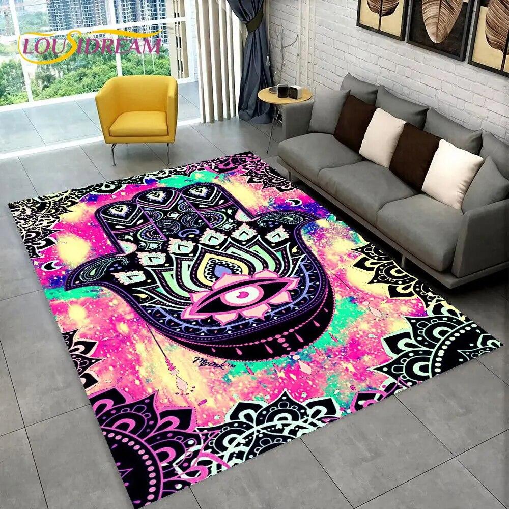 Nazar Evil Eye Tree of Life Area Rug,Carpet for Home Living Room Bedroom Sofa Doormat Kitchen Decor,kids Play Non-slip Floor Mat