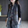 Cowboy Vest Women's Large Size Spring and Autumn Sleeveless Vintage Plate Buckle Outside Wear Undershirt Outside Ride Leisure Shoulders
