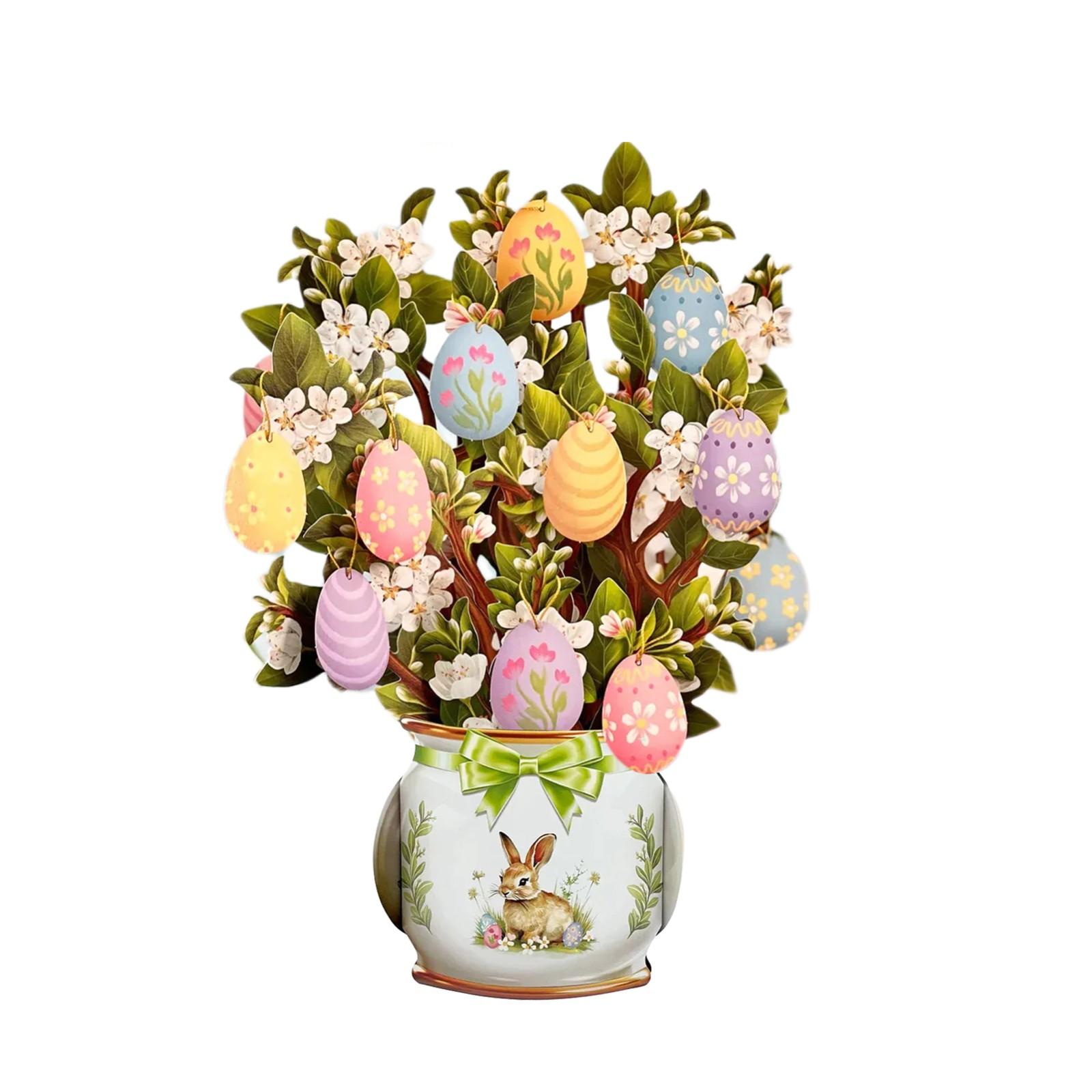 

Пасхальное украшение стола, поздравительная открытка, 3D трехмерный цветной настольный набор, праздничная открытка с благословением, резьба по бумаге One Size