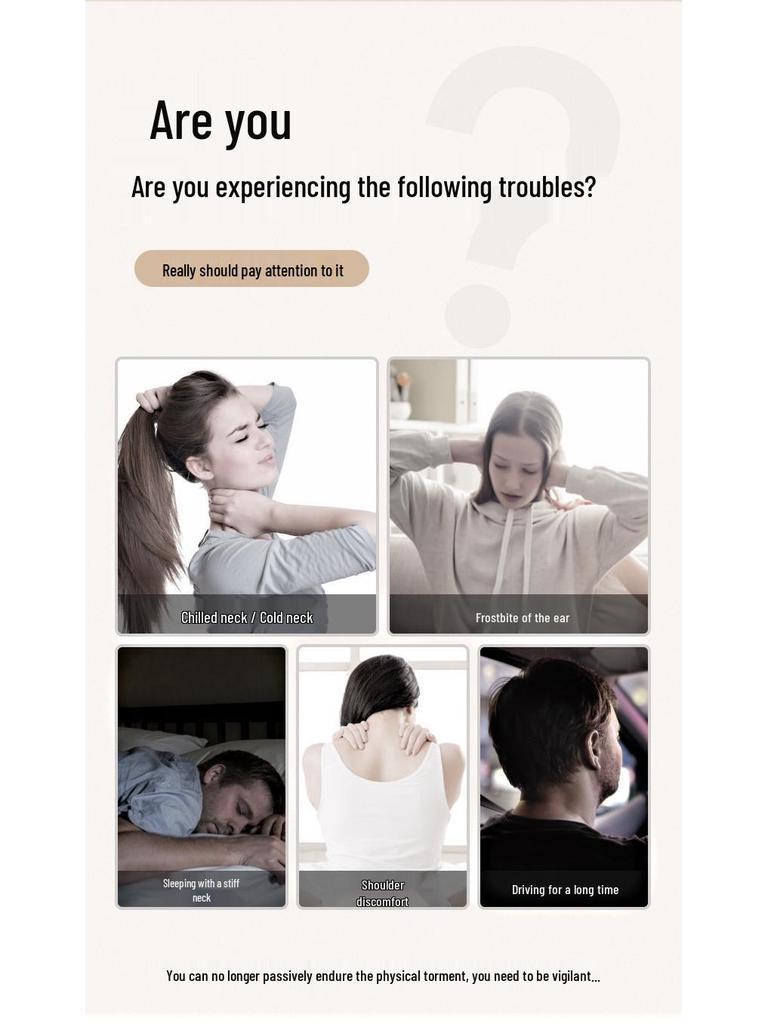 Electric Heated Neck & Shoulder Protector for All Ages - Warmth & Comfort for Ears and Cervical Spine