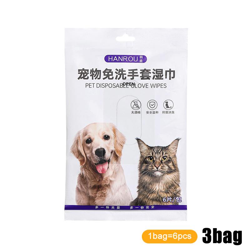 

1-6шт Салфетки-перчатки для питомцев Собака Чистый Спа Несмываемый Дезодорирующий Сухая чистка Кошачьи салфетки Для собак и кошек, Перчатки для купания, Чистящие принадлежности