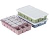 Popular Silicone Ice Cube Tray with Lid – 4 Large Slots & 15 Square Compartments for Soup or Food Storage