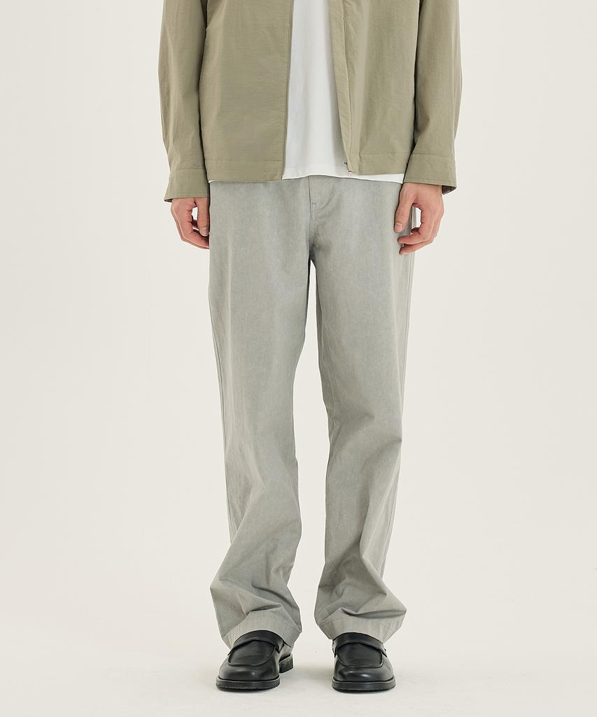 MINDBRIDGE [Couture] Gray Semi-Wide Pigment Cotton Pants