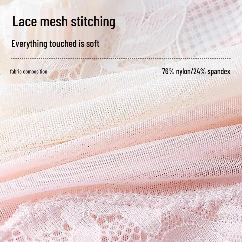 Yaoyaoguimi French Light Luxury Satin Lace Antibacterial Briefs for Women