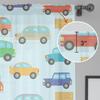 Herdesings Cute Car Sheer Tulle Curtains Cars Chiffon Drapes 2 Panels Window Curtains for Living Room Bedroom Kitchen Decoration