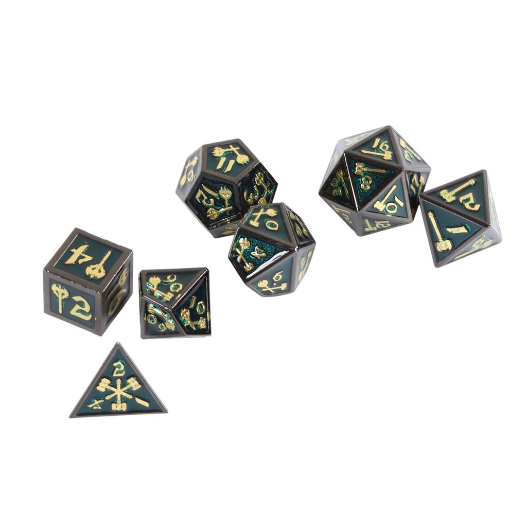 7 Stück Metallwürfel Polyedrisch RPG Tischspielzubehör Geschenk mit Zahlen für über 14 Jahre Typ