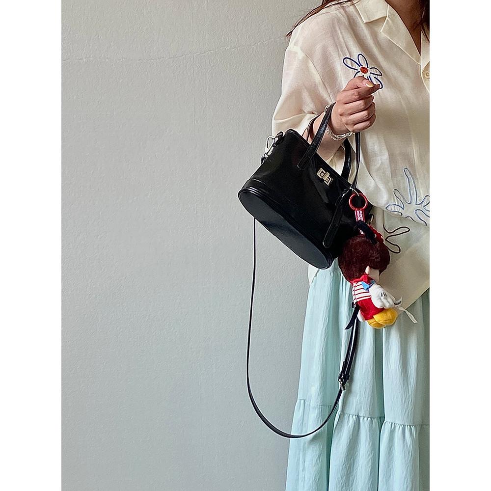 IELGY Ladies Messenger Bag Fashion Black Bucket Bag