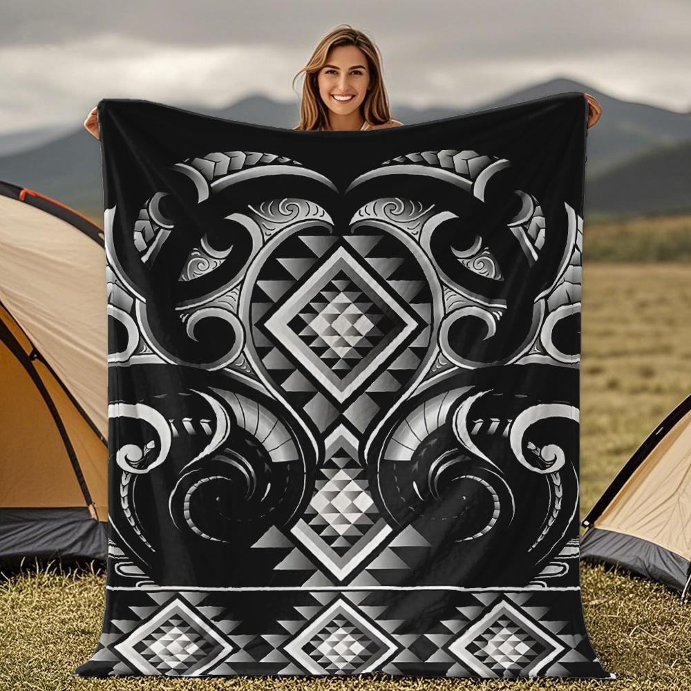 

Black tattoo art designs Blanket for Sofa Bed Travel Camping Living Room Office Conditioning Blanket for All Seasons Gifts 75x100cm