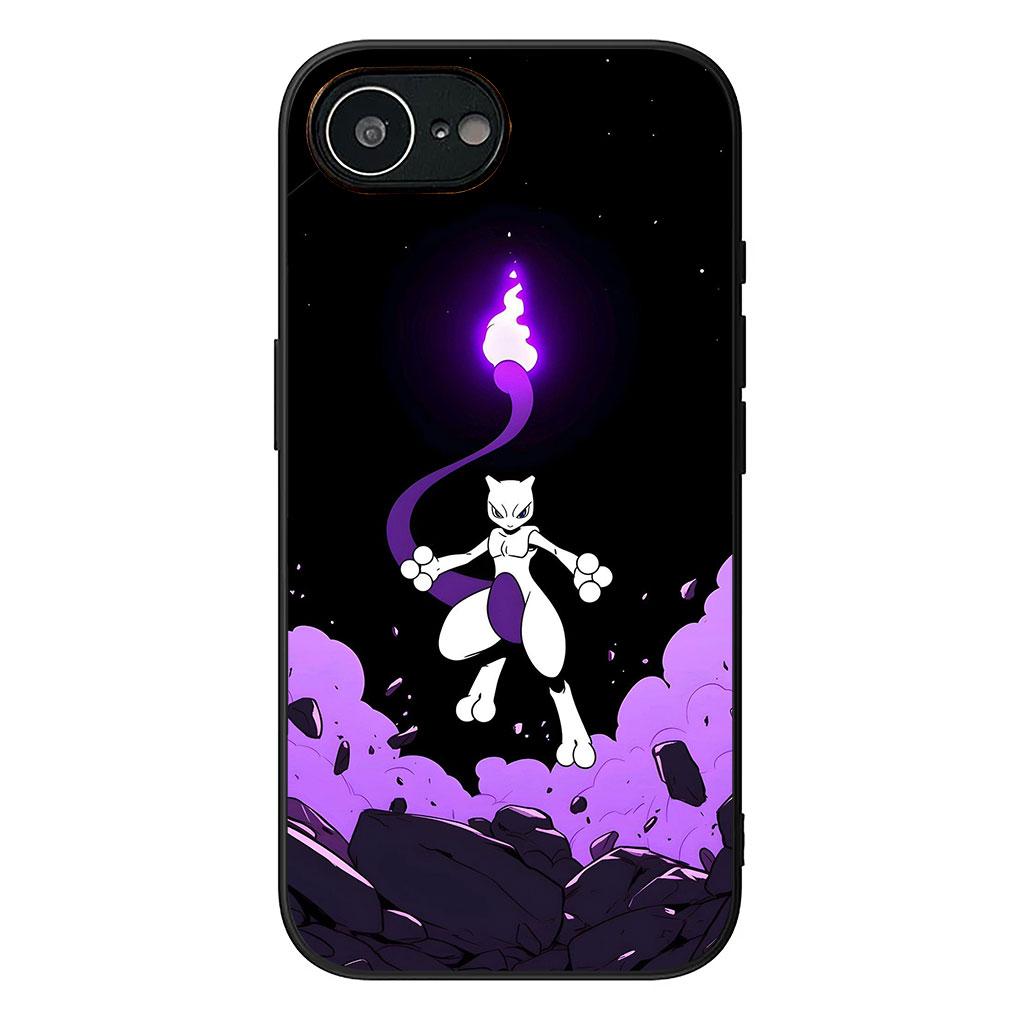 Phone Cover for Apple iPhone 13 12 Mini XS 11 Pro Max 7 8 Plus XR SE 2022 2020 SE3 Case P-Pikachus Mew P-Pokemons Mewtwo
