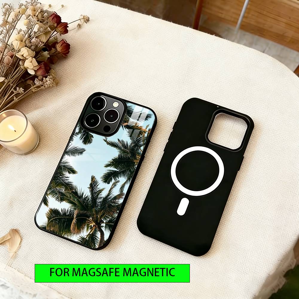 Coconut tree Phone Case For iPhone17,16,15,14,13,12,11 Plus,Pro Magnetic with Magsafe Wireless Charging