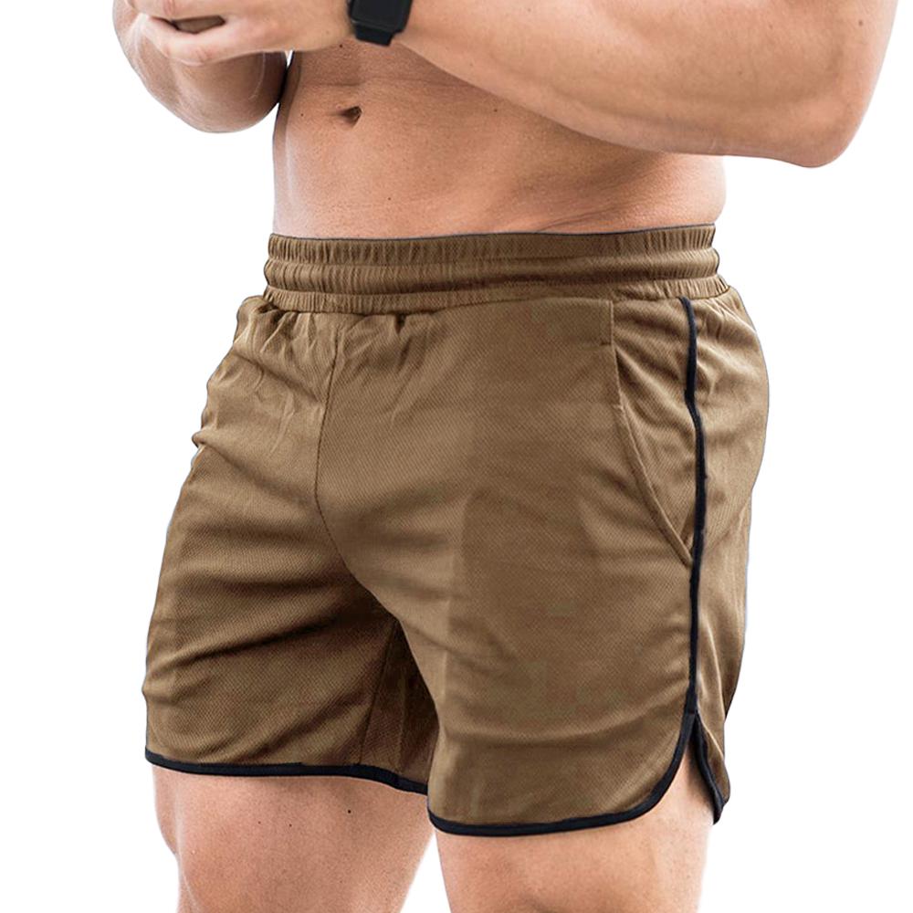 Lixada Heren Fitnessshorts Sneldrogend Gym Strandshorts Zomer Loungen Sport Workout Hardlopen Korte broek Large kaki