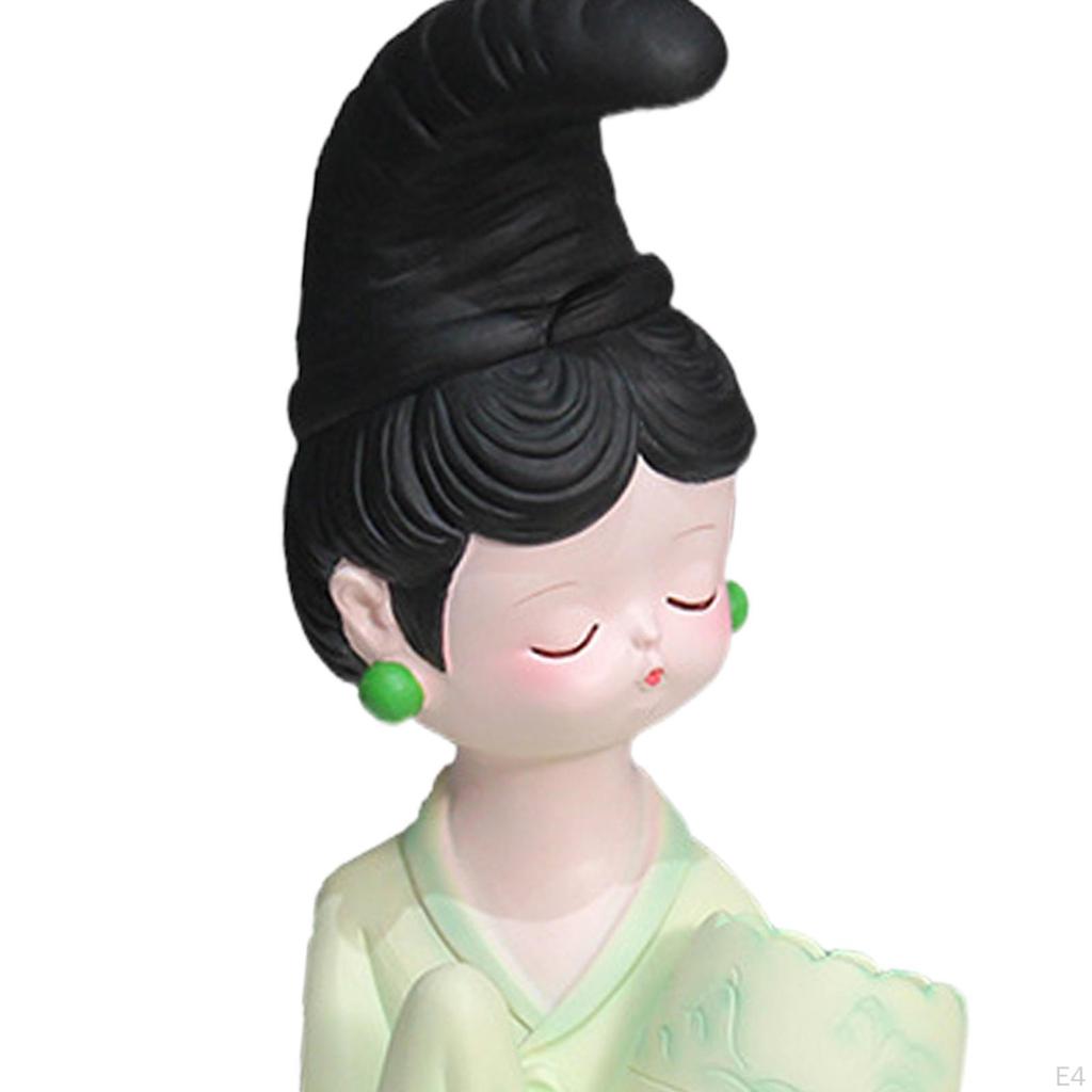 Chinese Ancient Girl Ornament Storage Decoration Art Figurine for Tabletop