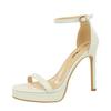 Sexy Single Strap Buckle Peep Toe High Heel Sandals Women Slim Heel Ultra High Platform Versatile Shoes